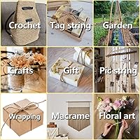 Vista 4 de SMART&CASUAL 3600 pies de cuerda de yute natural delgada de cáñamo para manualidades, jardín, regalos, Navidad, artesanías, decoración hecha a mano