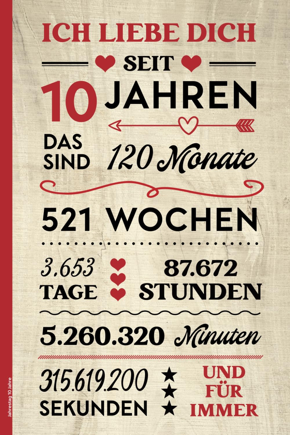 Glückwunschkarte Zum 10. Hochzeitstag Für Ehemann – Lustige Karte Mit Blanko-Innenseite, 12,7x17,8 Cm, Inkl. Umschlag