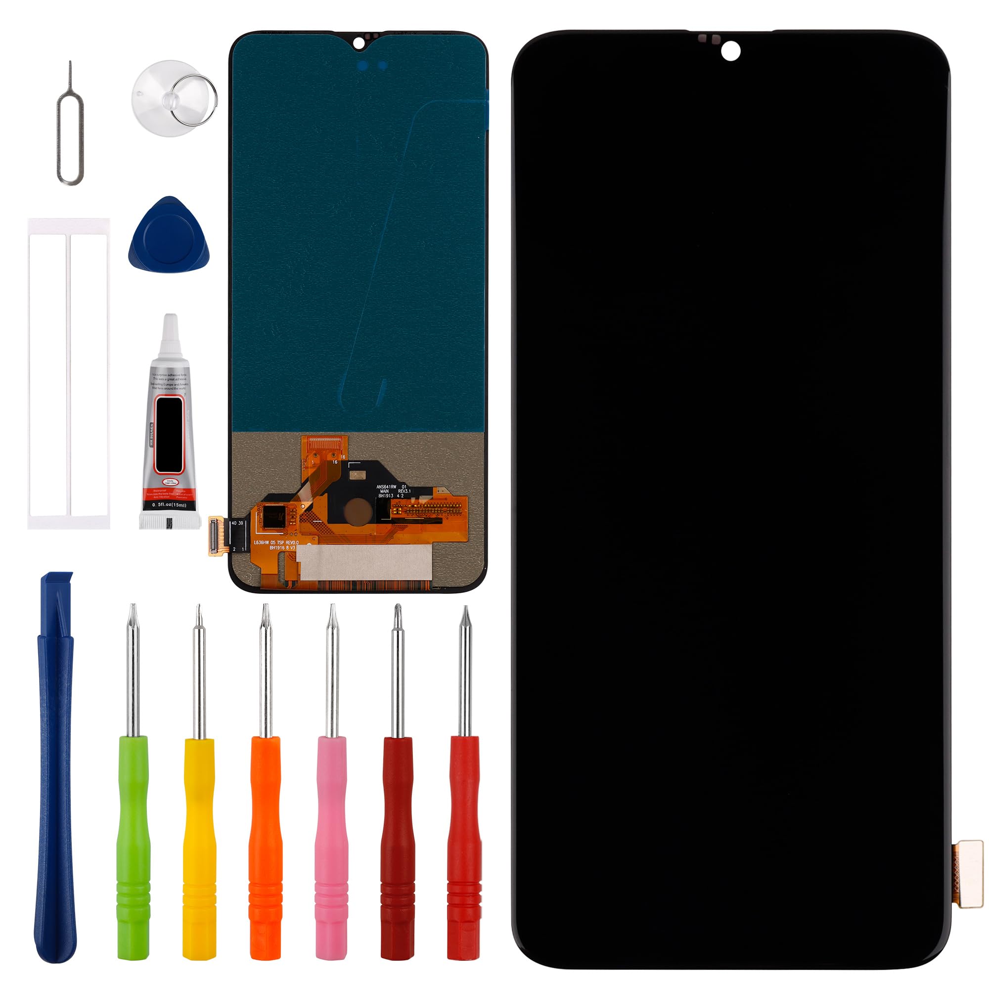 Photo 1 of [US Version][with Frame] Vvsialeek New LCD Touch Screen Digitizer Assembly for O-nePlus 6T [6.1 inch] A6010, A6013 with Technical Repair Tools Kit- Fingerprint Function