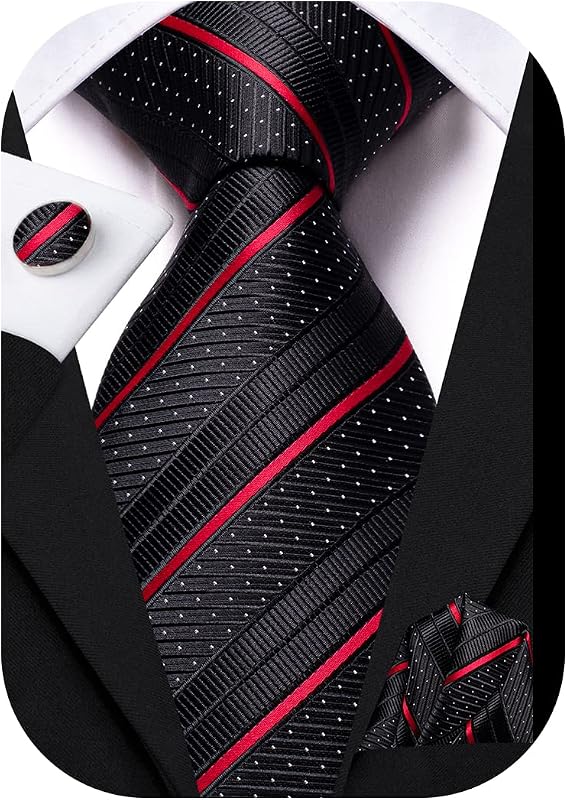 Hi-Tie Extra Long Ties for Men 63" 70" Silk Formal Necktie | with Pocket Square Cufflinks,for Wedding Business ,for Big and Tall Men
