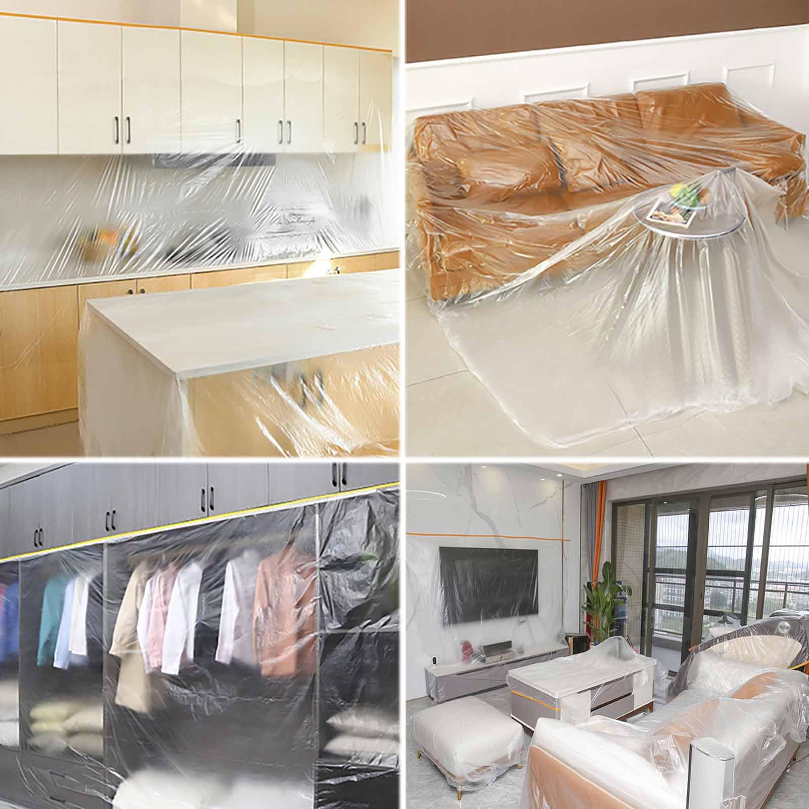 Kraft Paper Rolls Pre Taped Masking Film For Painting Car Masking Paper Furniture Protection - View #10