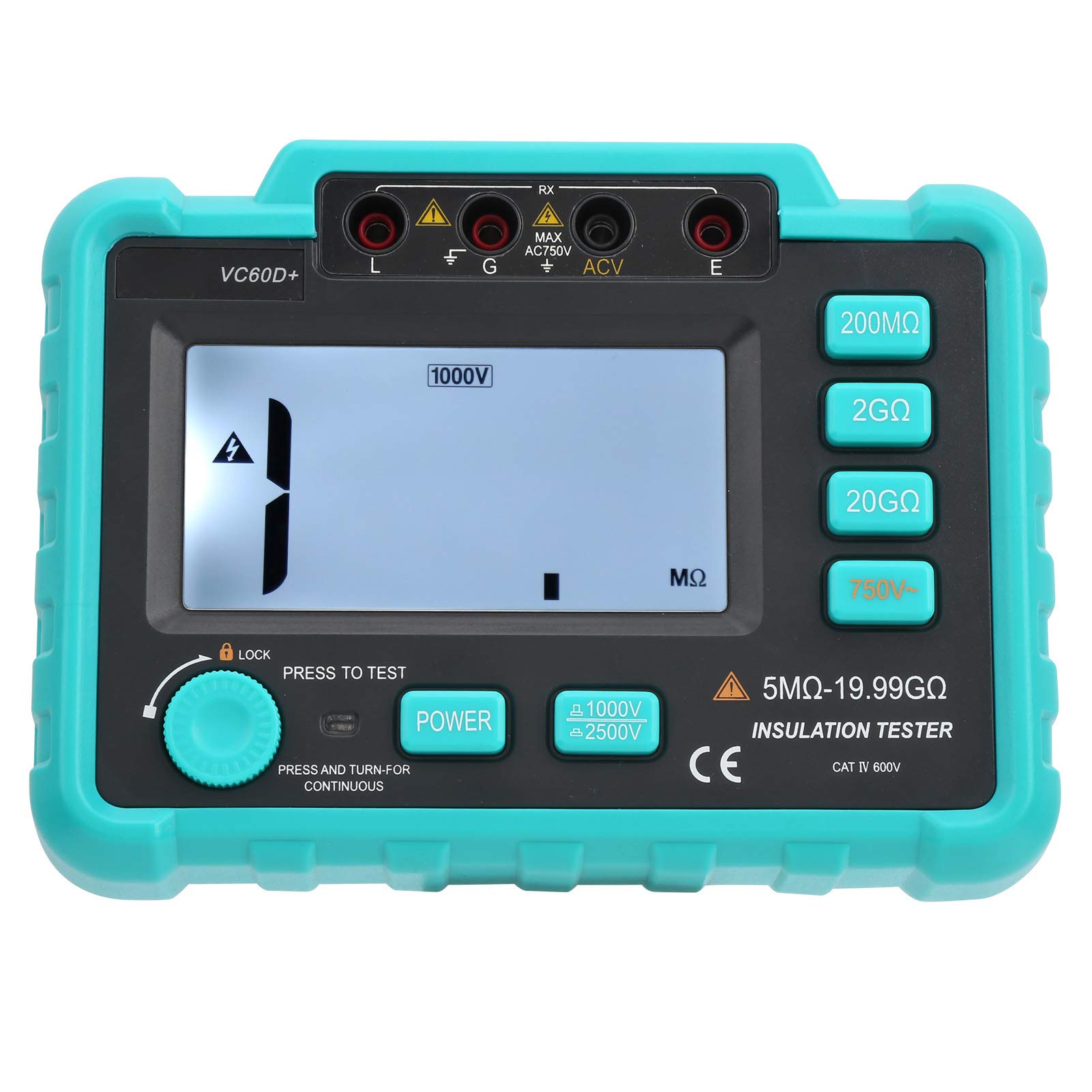 VC60D 0.5/19.99G? Digital Insulation Resistance Tester MegOhm Meter Electrician Tools