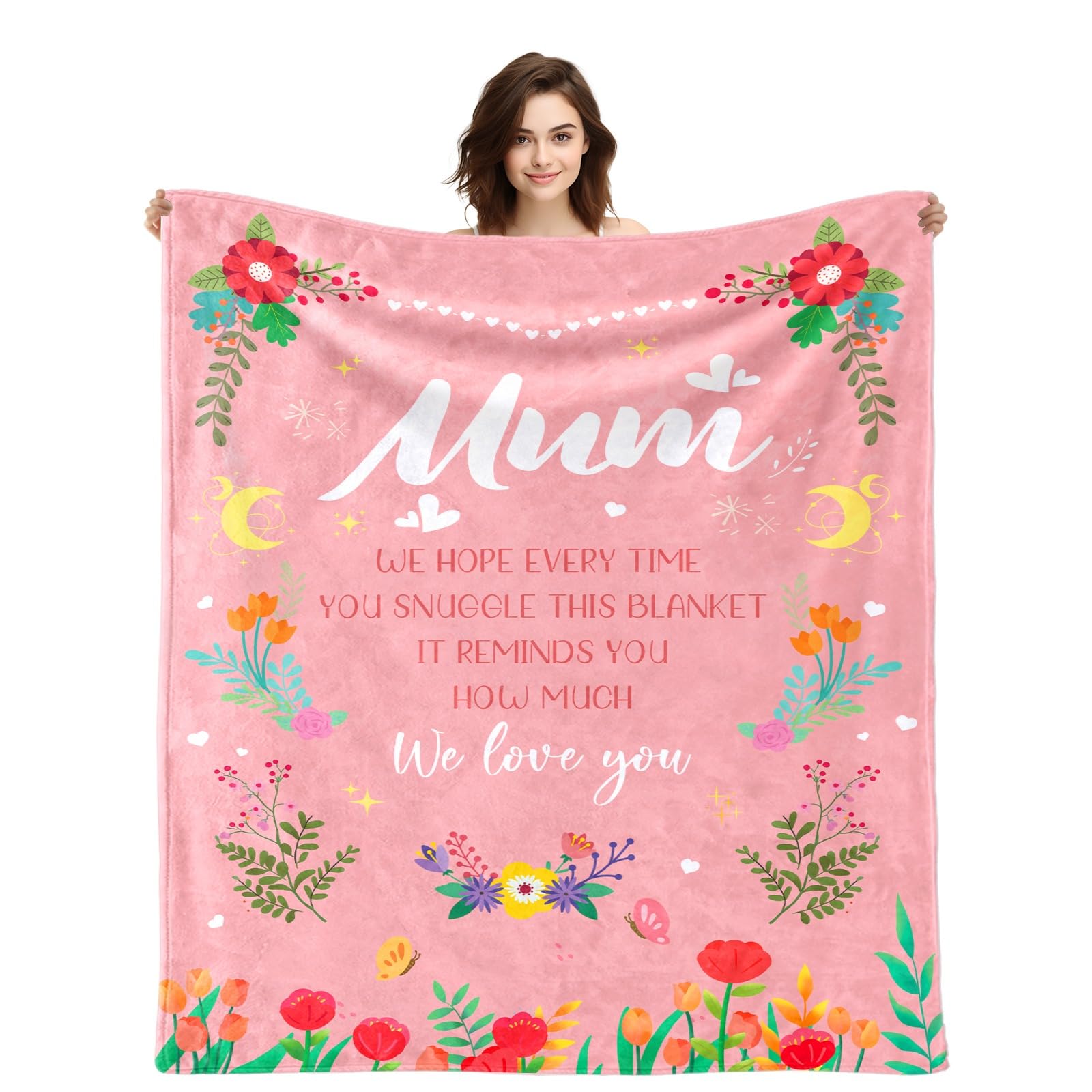 Urijk Personalised Baby Blankets Custom Blankets with Name for Baby Boys Girls Full Name Throw Blanket for Newborn Toddler Personalised Gifts for Birthday Baby Shower Christmas (N) — image 1