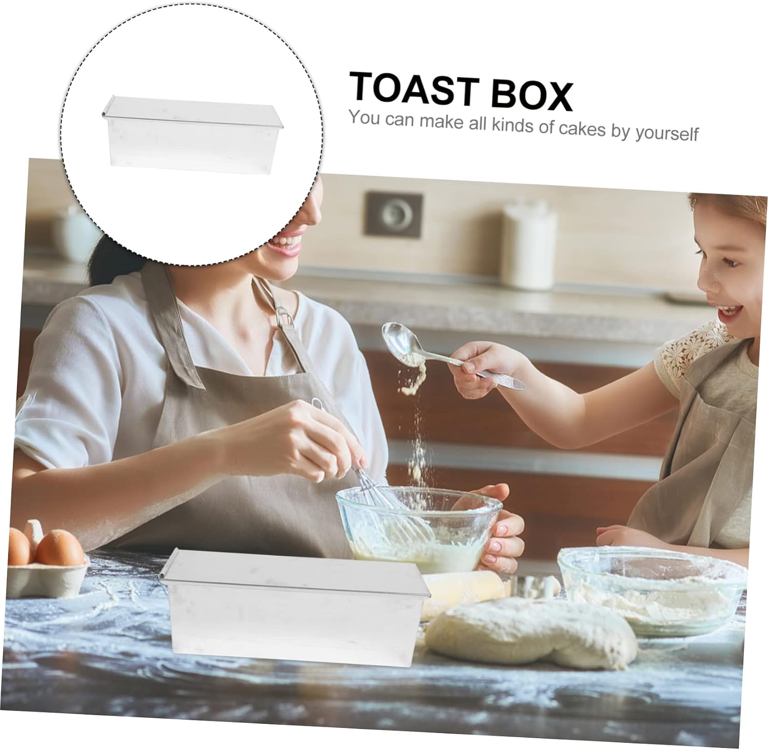 UPKOCH 1pc Non-stick Toast Mold with Lid for Baking Versatile Bread Mould for Home Bakery and Restaurant Use Uniform Heating and Easy Release for Loaves