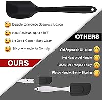 Vista 3 de P&P CHEF - Juego de 7 espátulas de silicona resistentes al calor, juego de utensilios de cocina para cocina antiadherente, mezcla de hornear, diseño