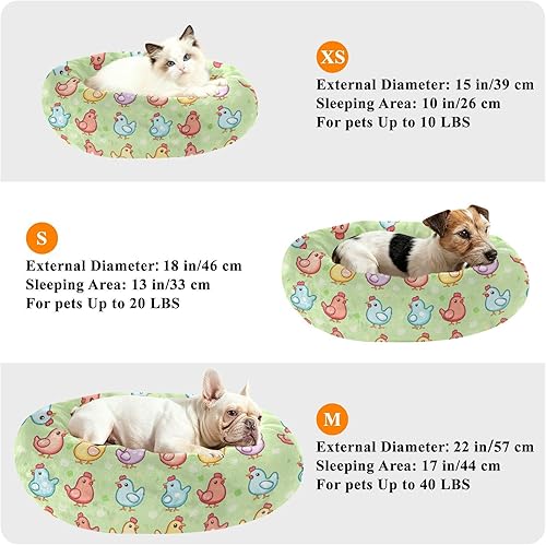 Miniatura 6 de Pet Dog Bed Warm & Cozy Fluffy Cat Cave Bed for Medium Size Pets Supplies S Cute Cartoon Chicken