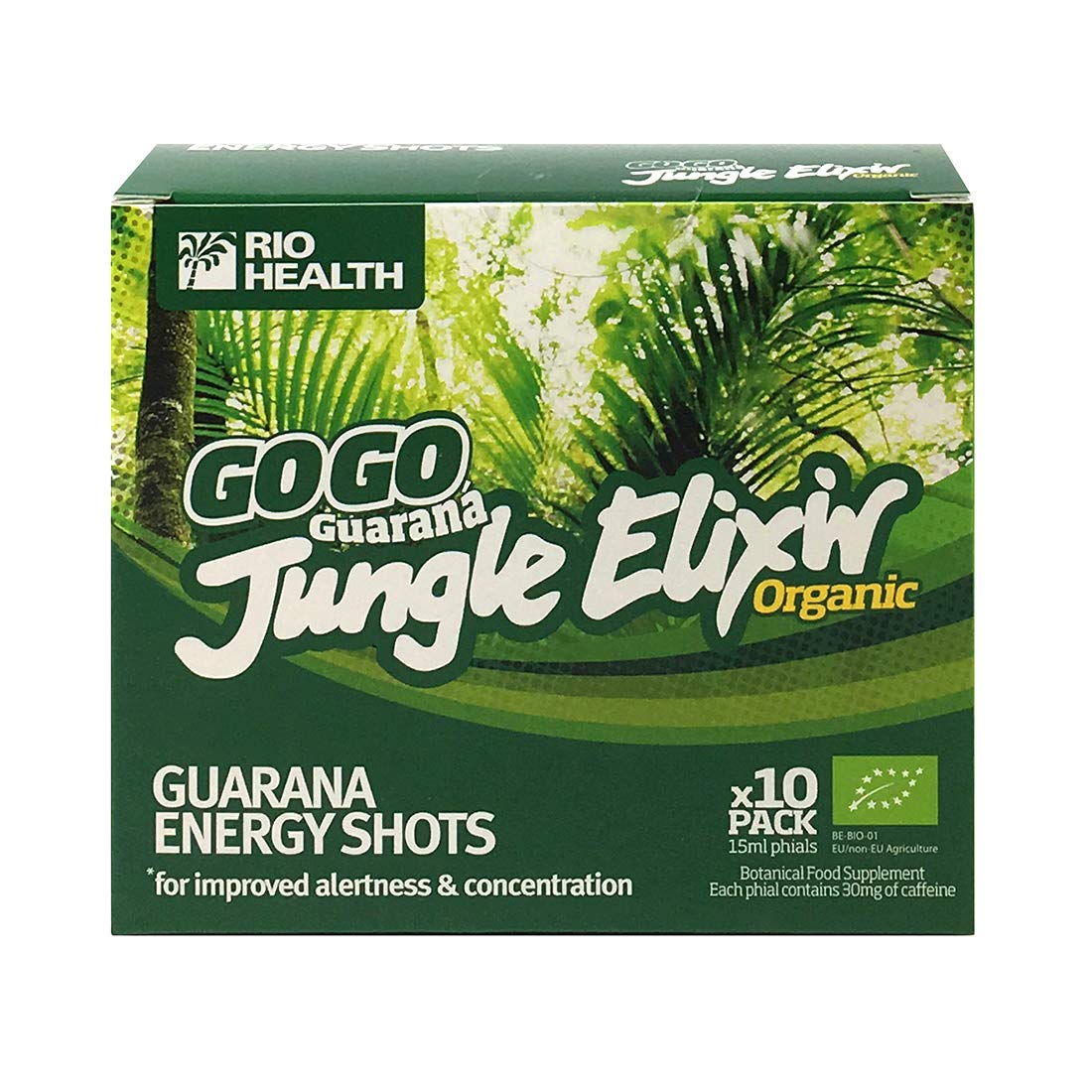 RIO AMAZONGoGo Guarana Jungle Elixir Phials– Improves Alertness & Concentration (10x15ml phials)