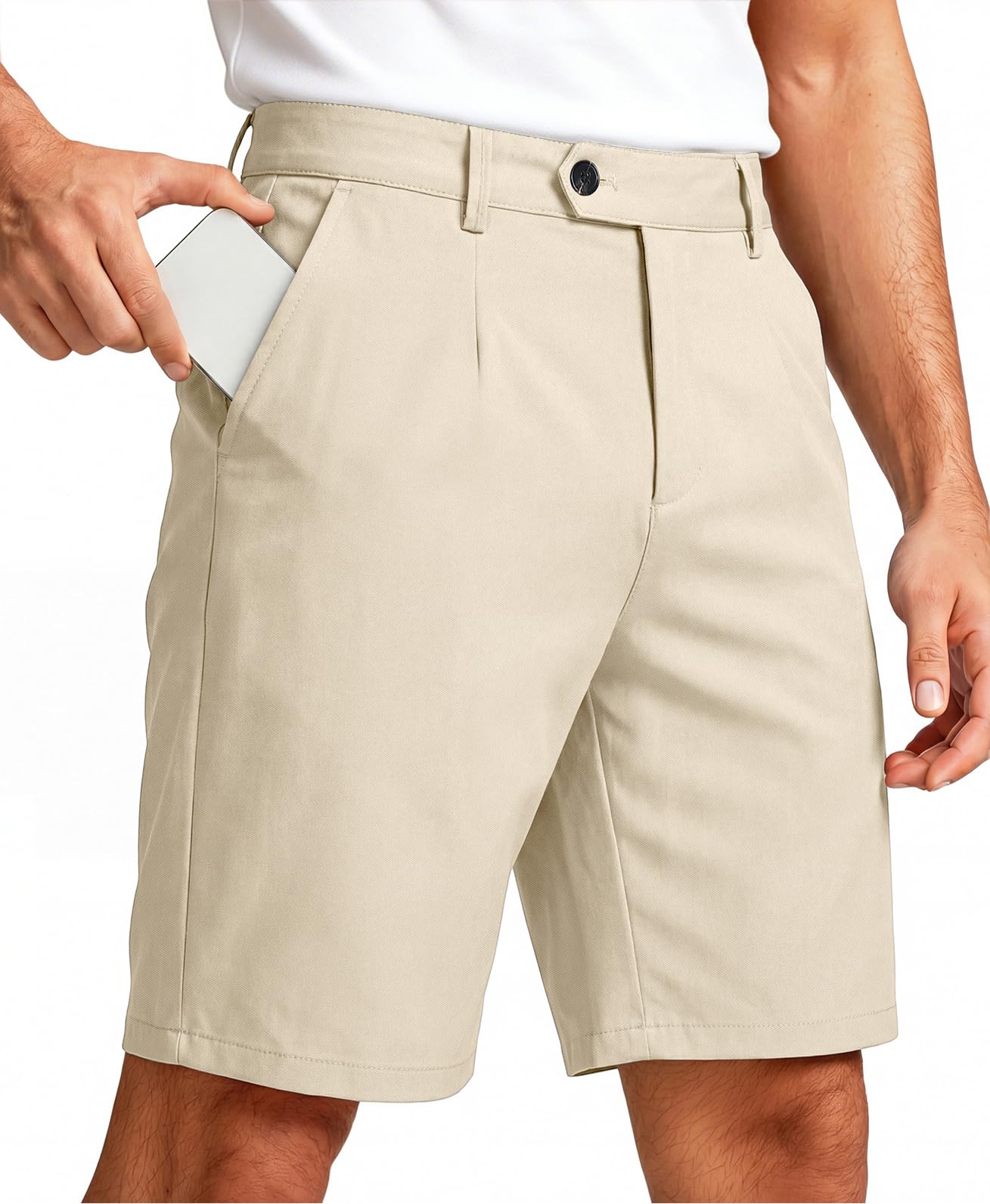 GINGTTO Mens Chino Shorts Slim Fit 9" Stretch Athletic Shorts