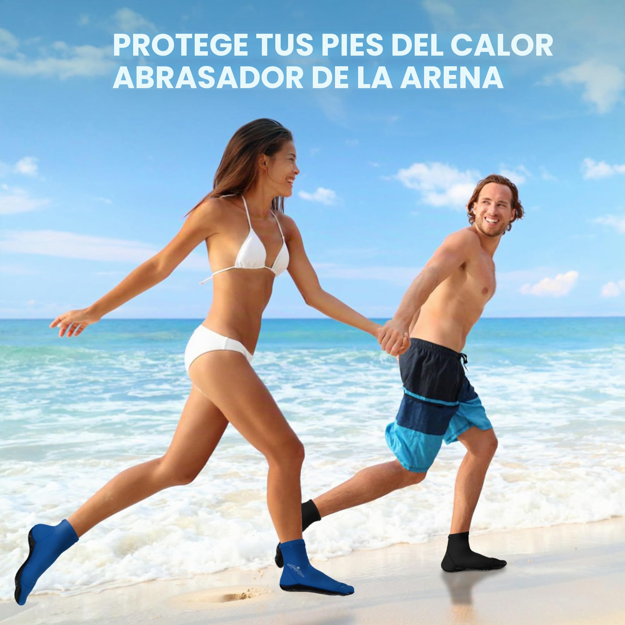 Calcetines de Playa (2 Pares) - Para Buceo, Snorkel, Voleibol, Fútbol en Arena