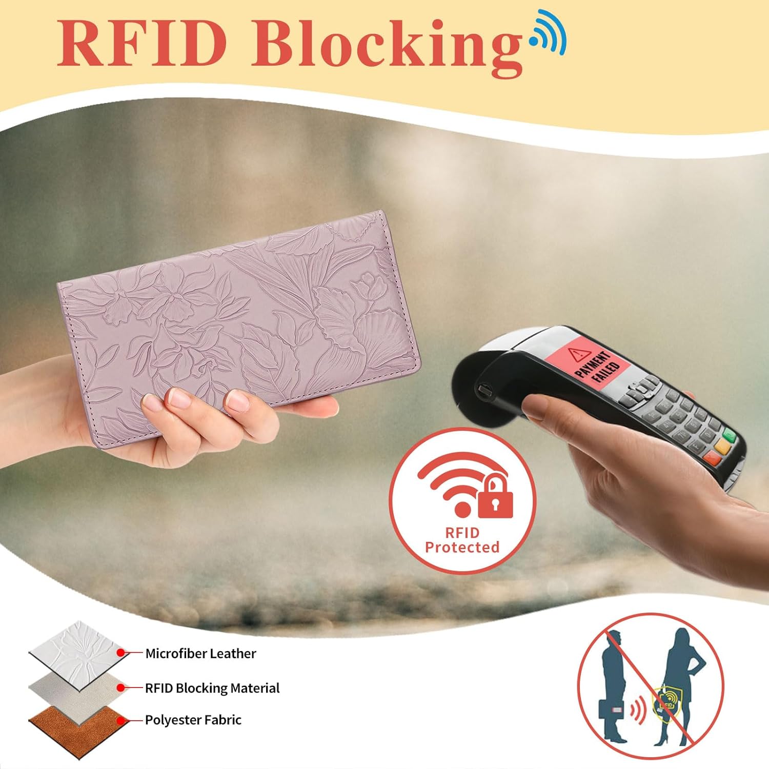 FALAN MULE Ultra Slim Thin Wallet for Women Bifold Leather RFID Blocking Designer Credit Card Holder - Image 6