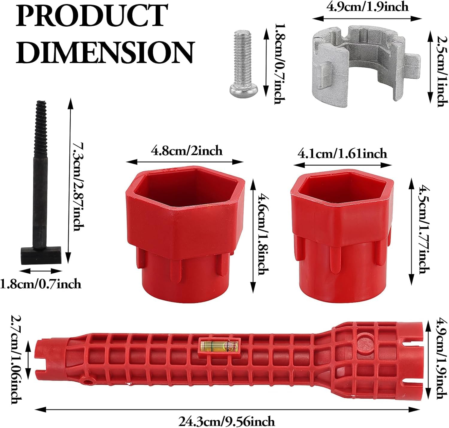 Chiave per rubinetto, 8 in 1 Installatore di rubinetti multifunzionale, 34 mm, 40 mm, chiave per rubinetto sottolavello, Strumento chiave per rubinetto, per lavandino, bagno