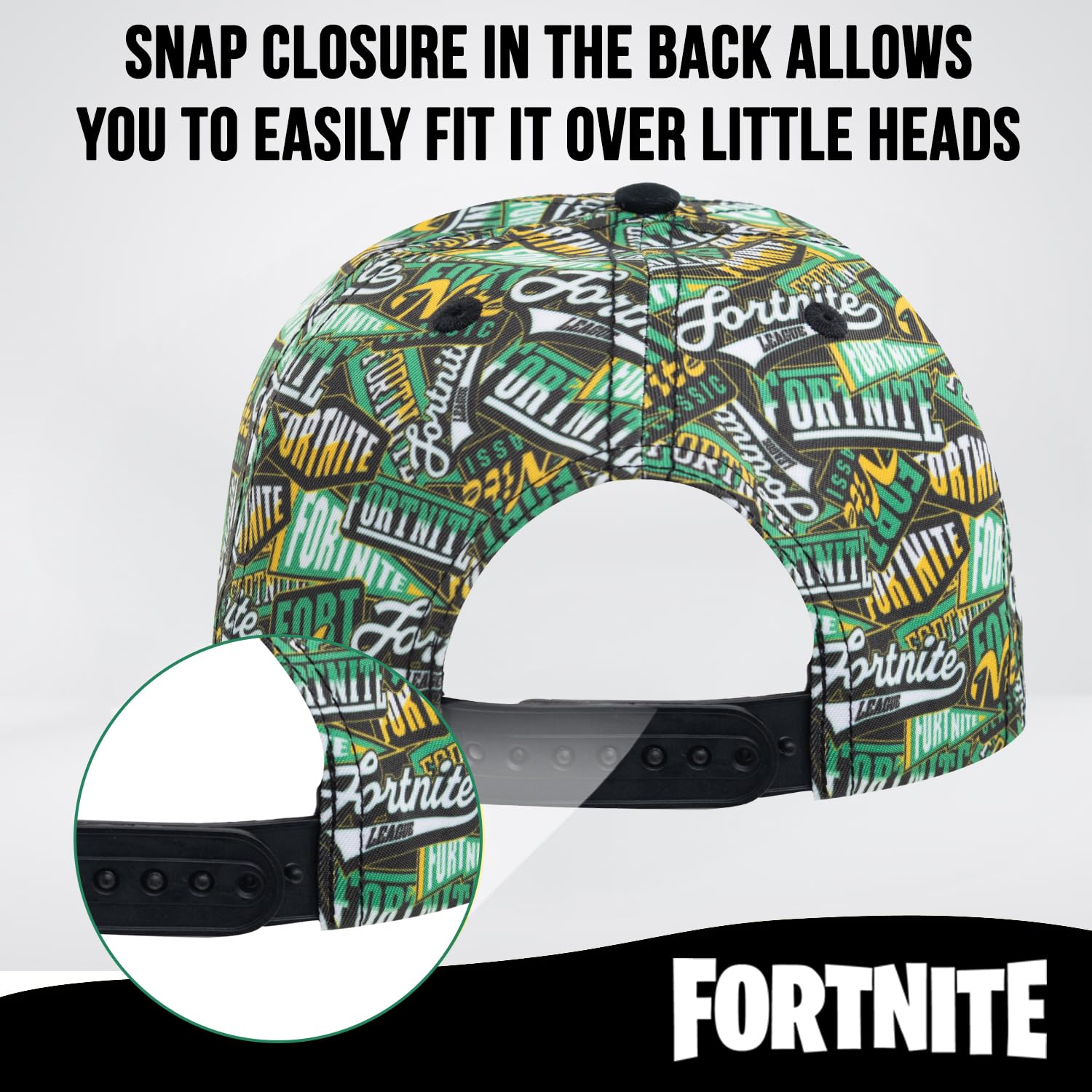 FORTNITE Baseball Cap for Boys, Quality Made Boys Hat and Fitted Cap, Flatbrim Baseball Hat with Sleek Design