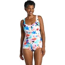 Maxine of Hollywood Womens Spa Shirred Girl Leg One Piece Swimsuit