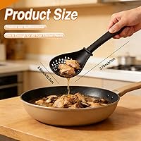 Vista 2 de Multifunctional Kitchen Cooking Spoon, Upgraded Heat Resistant Kitchen Utensils Slotted Spoon, Food Grade Cooking Utensils for Cooking, Draining