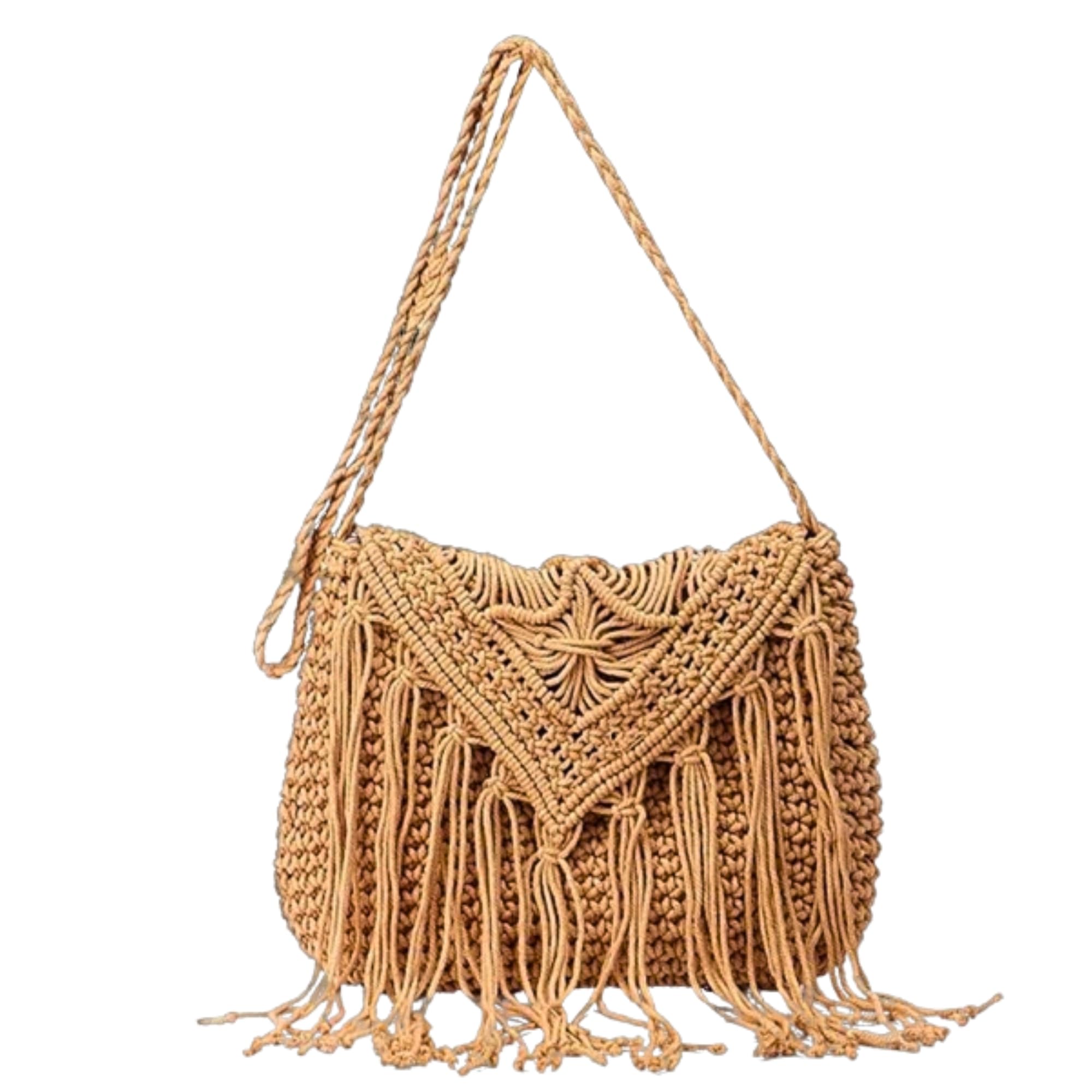 Newphoria P98 Cotton Handbag | macramé weave Knotting Shoulder Handbag | Handmade Bags for Women | Crossbody Small Beach Tassel Purse | Handmade woven cotton crochet handbag (B0D96JPYCQ) Amazon Price History, Amazon Price Tracker