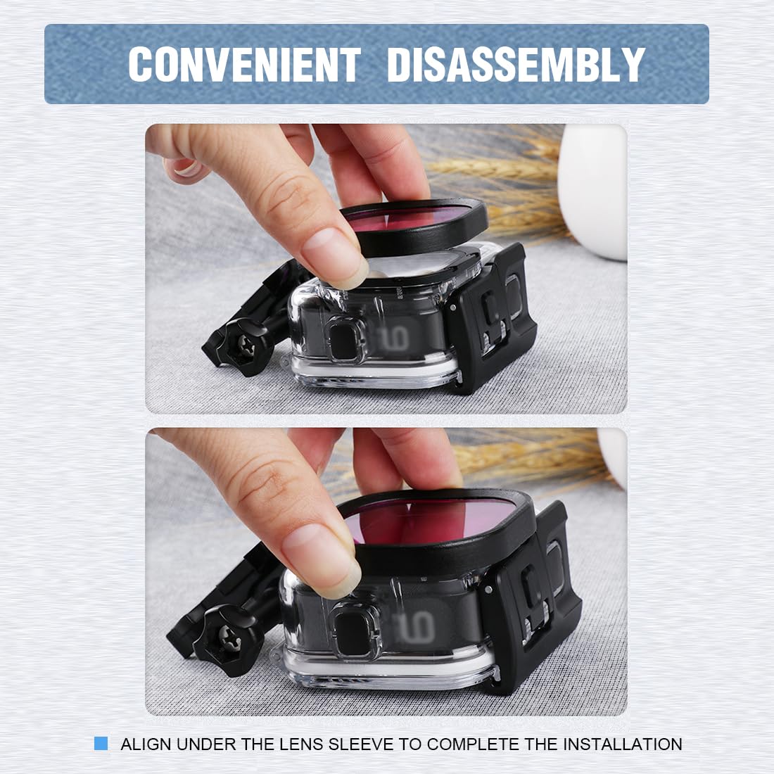 Filtre 3-en-1 Pour Boîtier GoPro Hero 9/10/11 - Correction Couleurs Sous-marine + Macro - ABS Et Acrylique