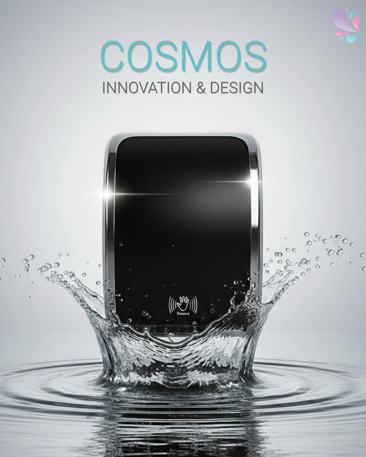 Dispensador para limpieza de asientos de inodoro Cosmos – Dispensador de limpieza con sensor de montaje en pared y limpiador de asiento de inodoro de 2 litros para aprox. 5.000