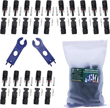 Solar Panel MC-4 Connectors, 30PCS, with 1 Pair Spanner