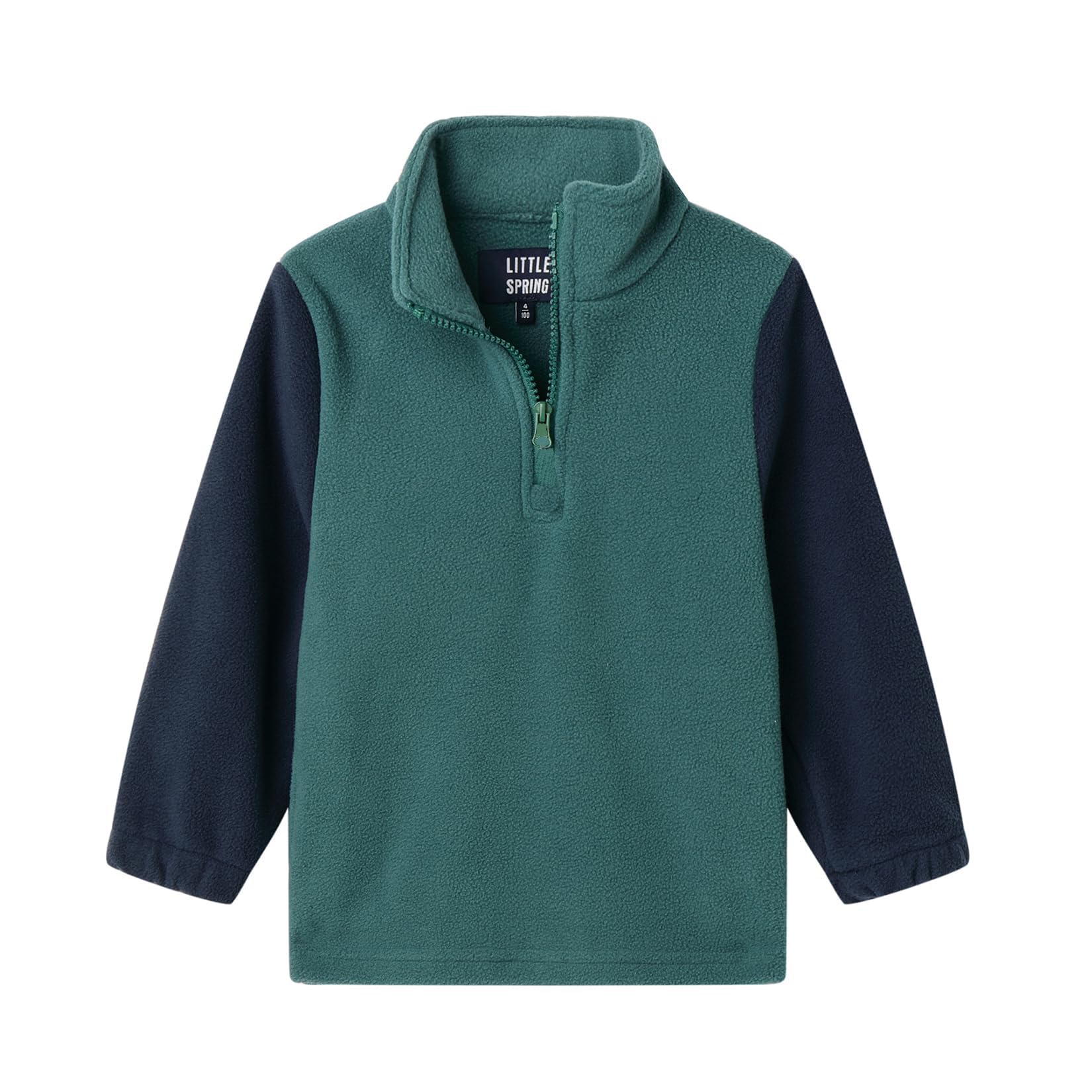 LittleSpring Kids Neutral Polar Fleece Jackets Quarter-Zip Pullover with Elastic Cuffs