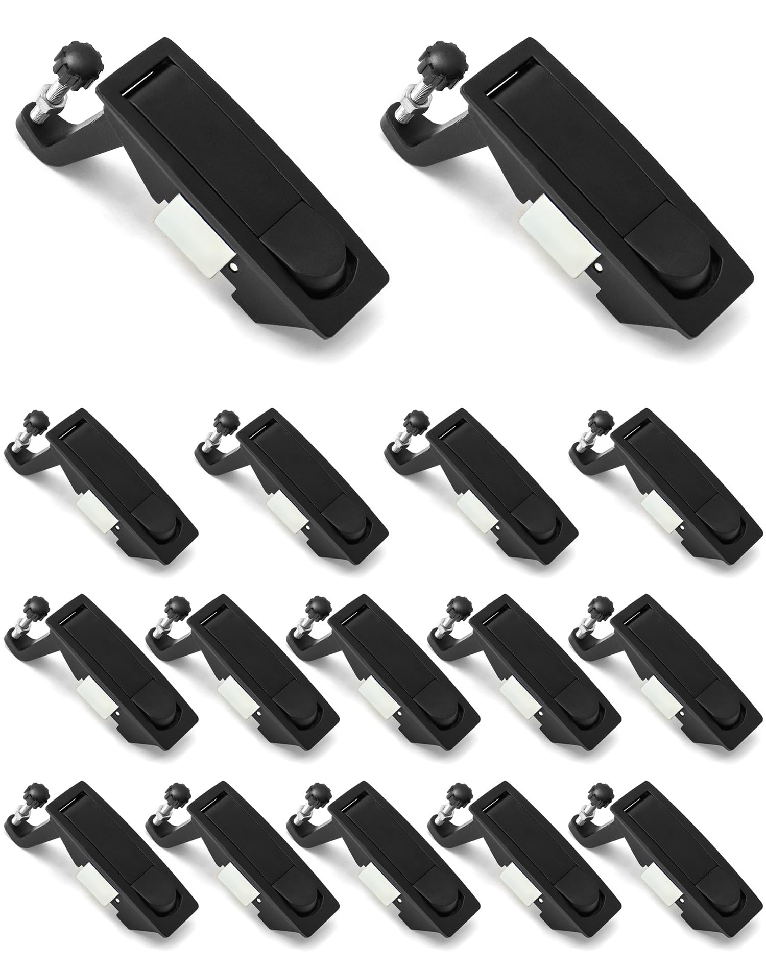 QWORK 8Pcs Compression Latch Lock Zinc Alloy Flush Lever Latch Adjustable Grip Range 0.04"-0.94"