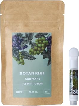 BOTANIQUE CBD30% Ice Mint Grape Bay Liquid, 510 Thread Compatible, Tar and Nicotine Free