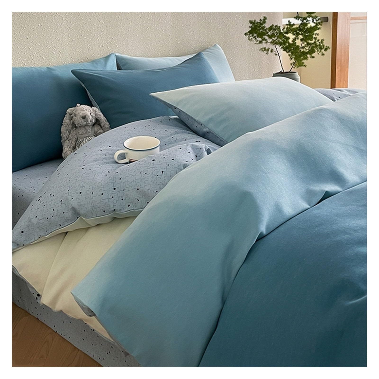 Housse de couette 100% coton de qualité supérieure pour lit double en Light Orchid