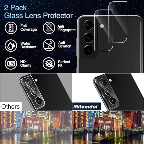 Miniatura 4 de Milomdoi Paquete de 3 protectores de pantalla para Samsung Galaxy S23 de 6.1 pulgadas con 3 protectores de lente de cámara de vidrio templado,