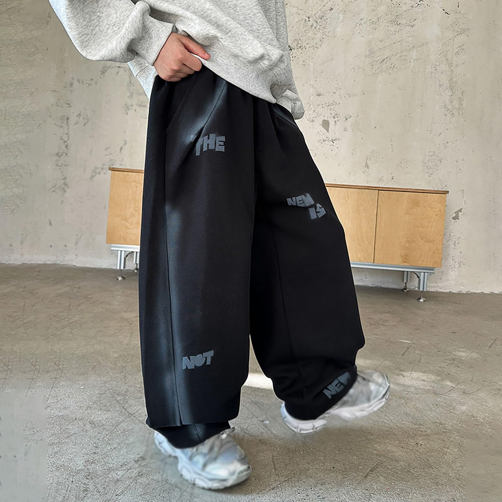 Jogging Enfant Garcon 4-14 Ans Large Pantalon Baggy Garcon Ado Décontracté Sport Ample Pantalon de Travail Cargo Taille Elastique avec Poches Doux Streetwear Sweatpants