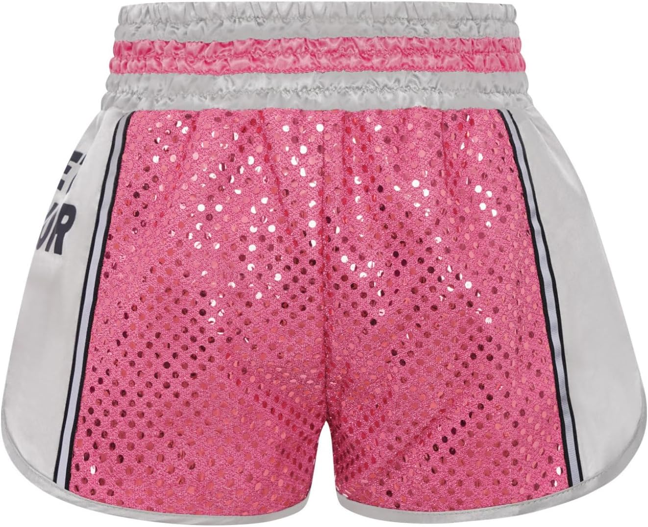 Kids Boys Shiny Sequins Kickboxing Muay Thai MMA Shorts Boxer Trunks Training Boxing Outfit Bottoms