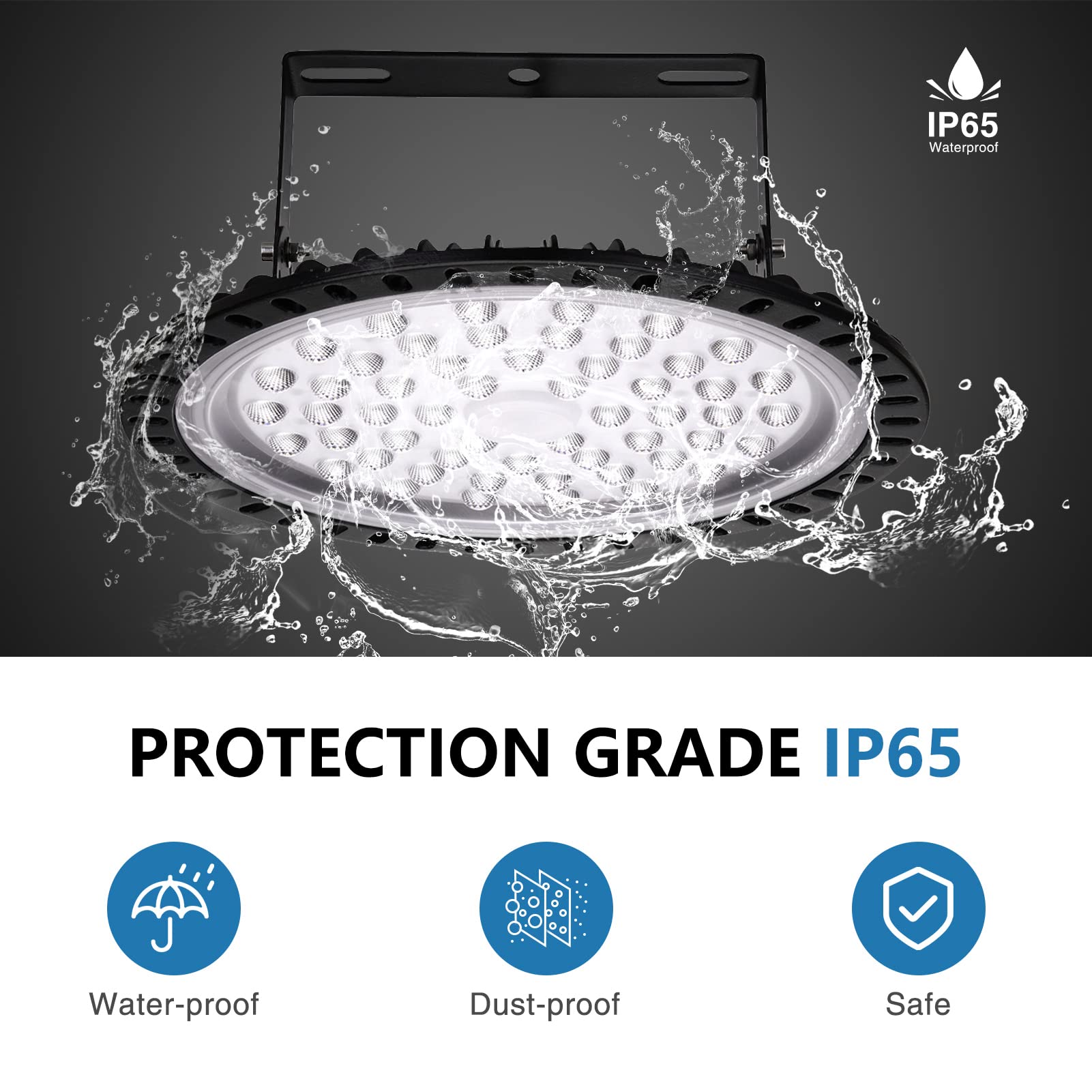 Viugreum UFO LED High Bay Light 200W 20000LM 5500K UFO Lights Warehouse Lighting IP65 Waterproof LED Lights Commercial — view 3