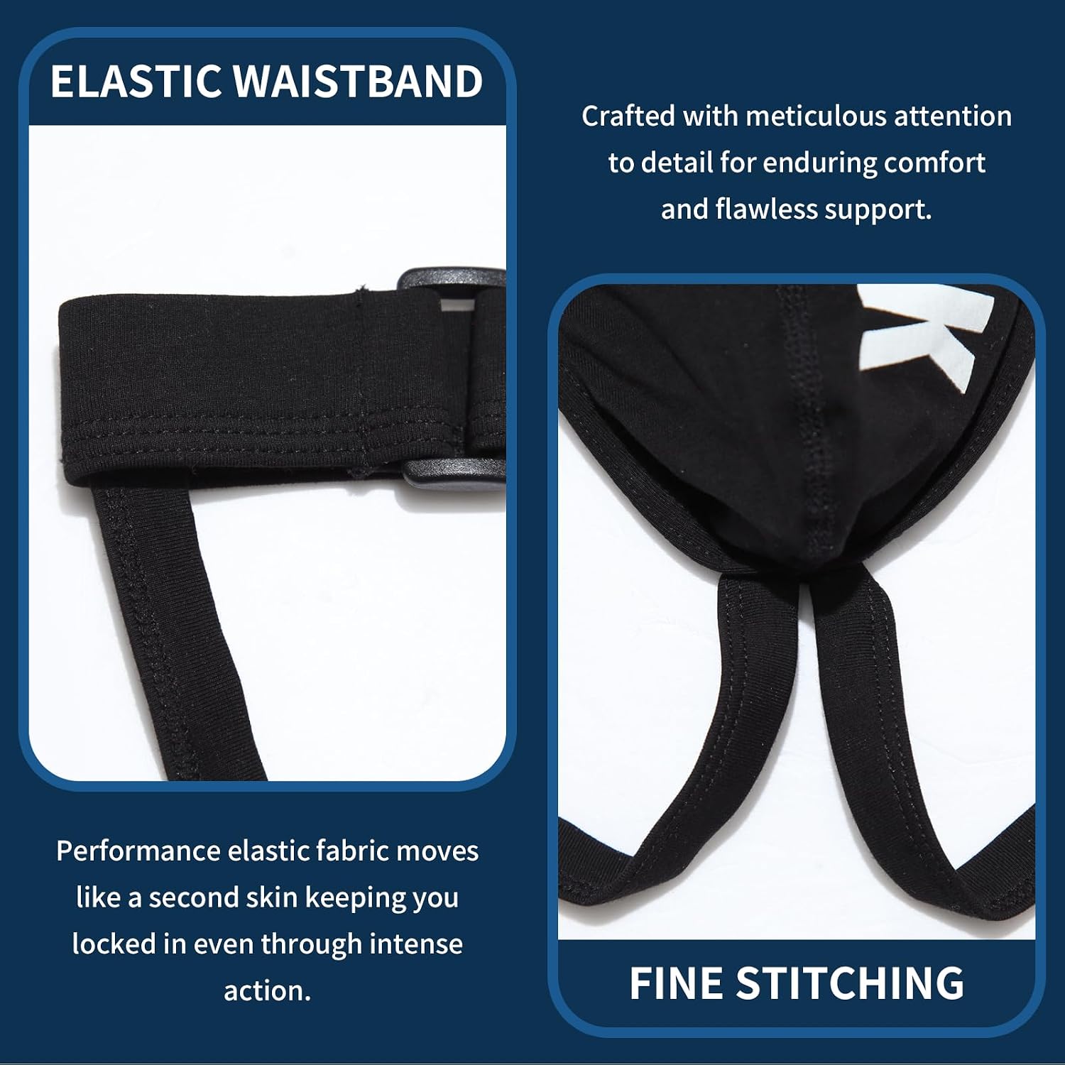 Jockstrap for Men Underwear, Low Rise Breathable Blend Sweat-Wicking Thong Athletic Supporter Jock Strap