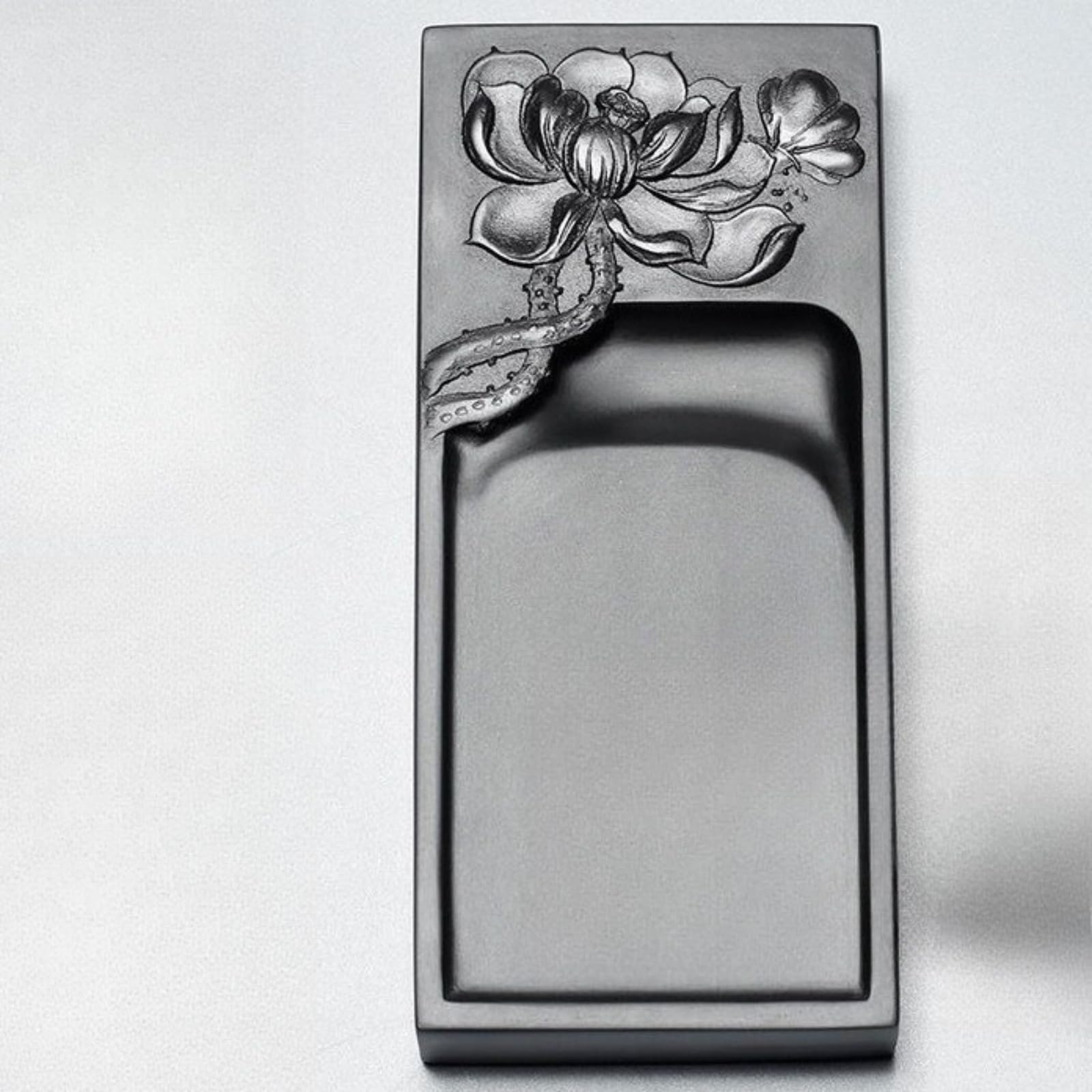 Inkstone Calligrafia per principianti, 14,5 cm, decorazione da scrivania Lotus Inkstone
