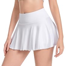 HAOYUAN Womens Pleated Athletic Skorts Pockets Tennis Golf Skirt with Shorts Underneath Sports Running Workout Pickleball