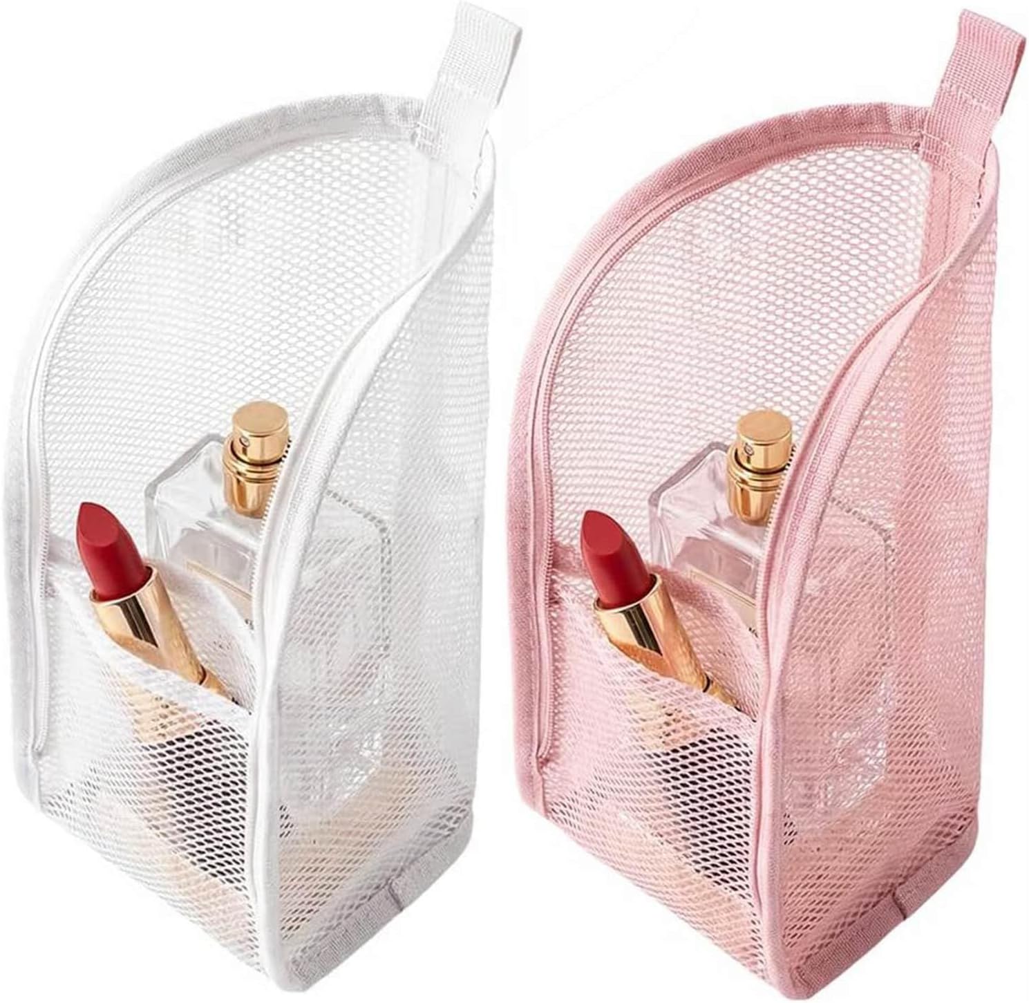 Standing Toiletry Bag, 2026 Upgrade Mesh Large Capacity Cosmetic Waterproof Bag, Portable Lightweight Travel Toiletry Bag Water Resistant Toiletries Storage Bag (4 Pack)