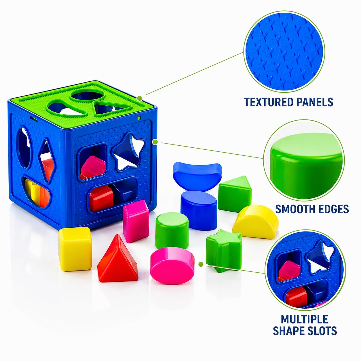 Shape Sorter Cube for Kids - Educational Toy -4