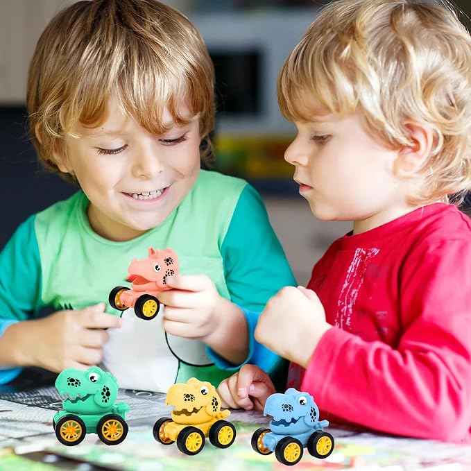 Set de 20 autos dinosaurio pull back para niños miniatura 2
