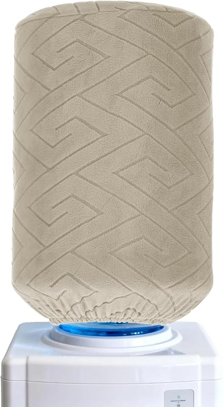 uxcell Water Dispenser Barrel Dust Cover, Reusable Durable Fabric Water Dispenser Decorative Cover Elastic Fabric Cooler Protector for 5 Gallon Home Office, Rhombus Style Coffee