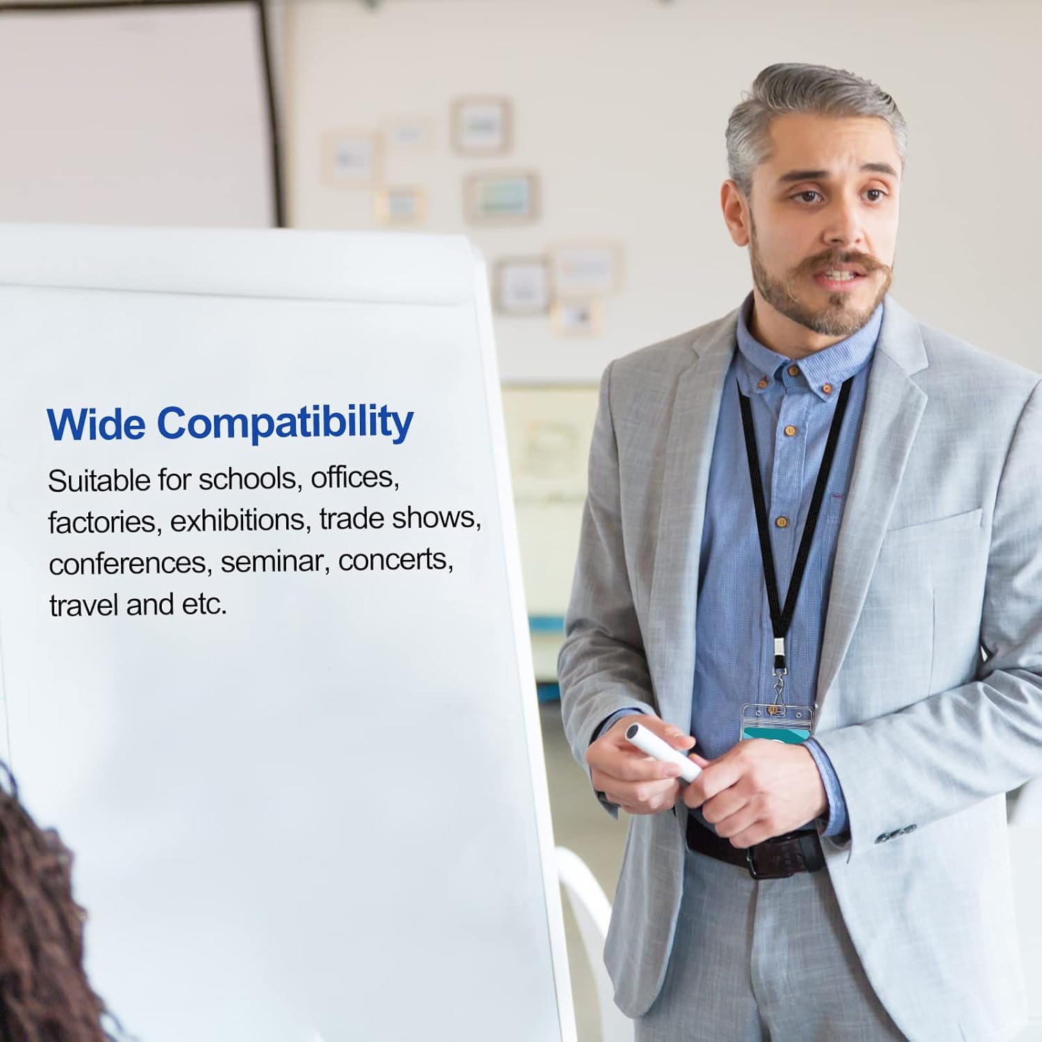 100 Pack Bulk Black Lanyards for ID Badges Durable Neck Lanyards with Metal Swivel J-Hook Comfortable for Events, Employees, Schools, Cruises, Name Tag ID Holder - Image 7