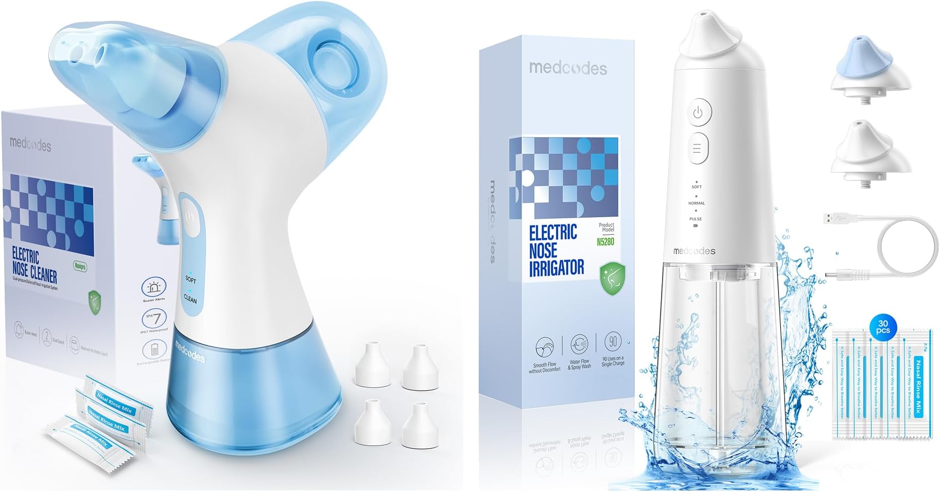 Nasal Irrigation System, Electric Sinus Rinse Machine with 60 Salt Packets