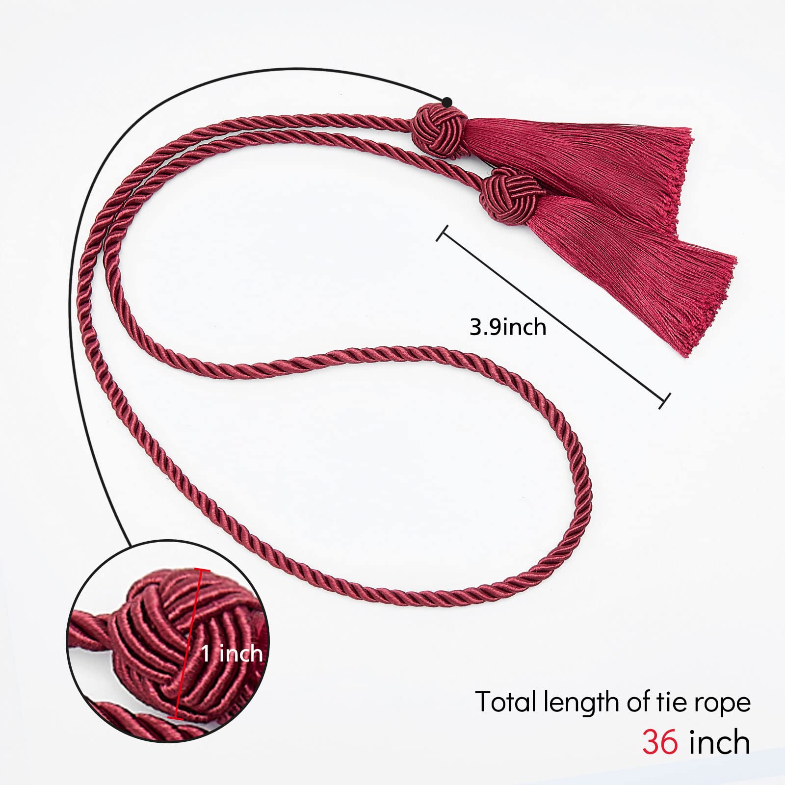 Fermatenda Con Nappe Pretty Jolly - Confezione 4 Pezzi, Corda Intrecciata, Rosso Vinaccia - Foto 8