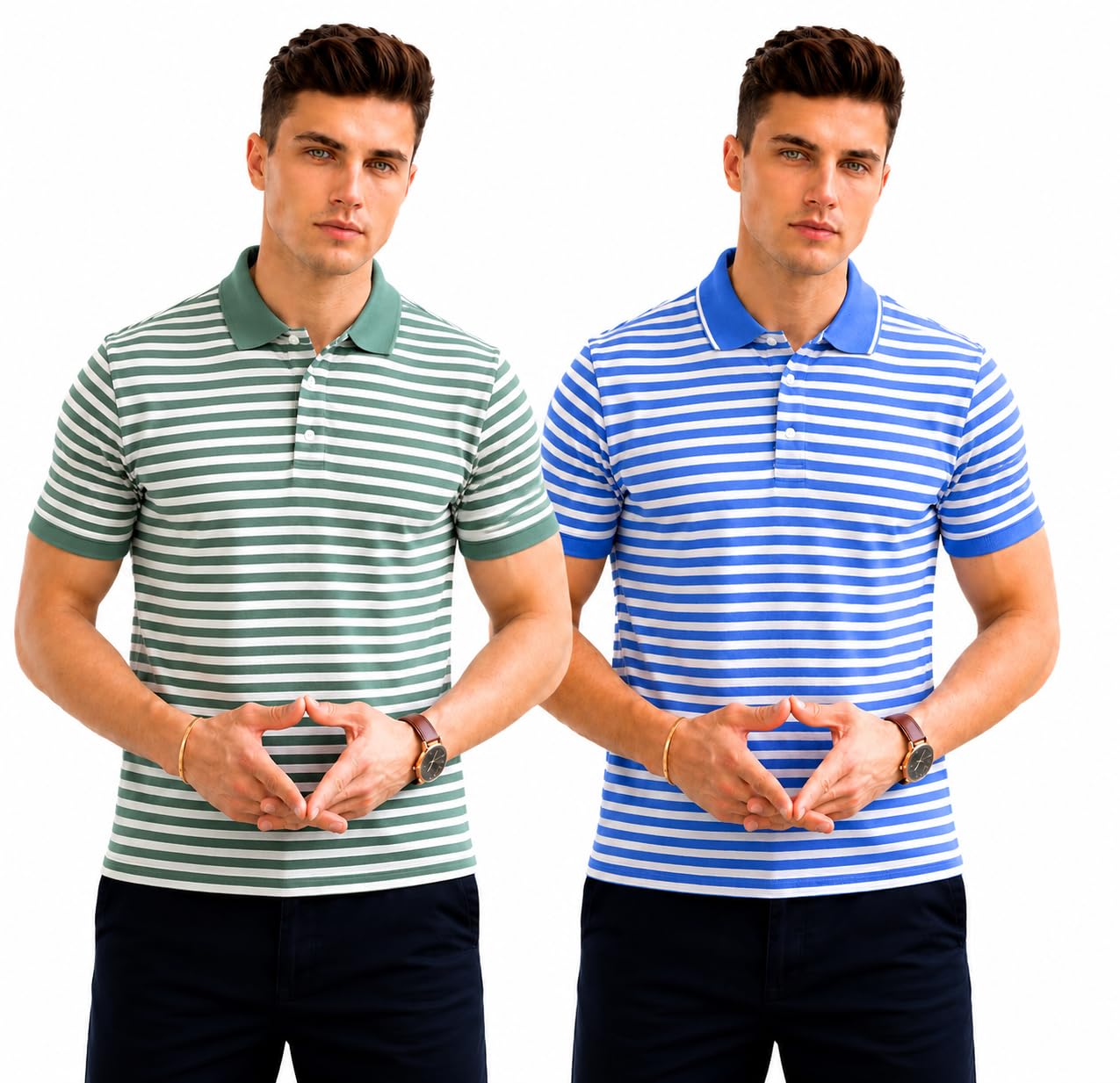 mack jonney Men’s Cotton Polo T-Shirt Pack of 2 | Multicolour Casual & Trendy T-Shirts | Soft & Comfortable Regular Fit-PO2-1094-picture-37