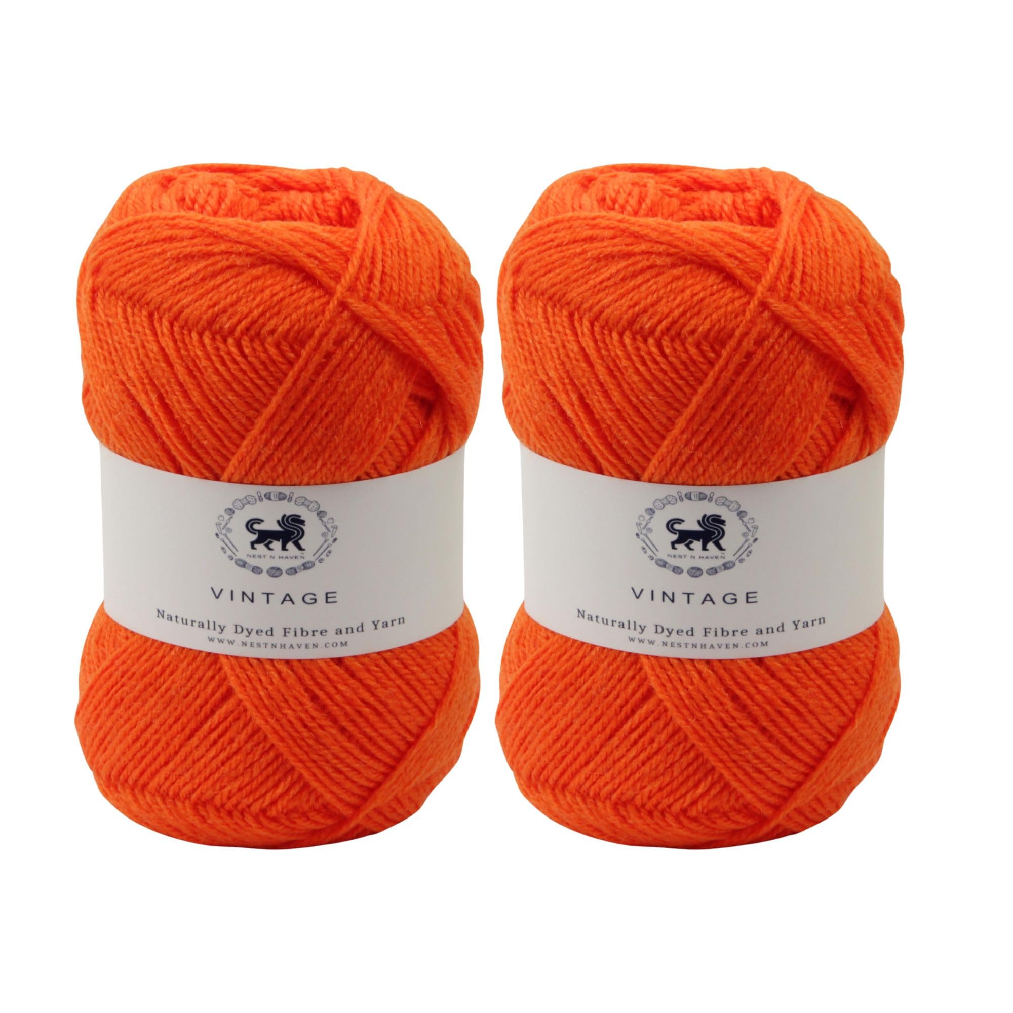 Vintage Wool Yarn - Orange - 100gms -30 Vintage Wool Yarn - Orange - 100gms -30