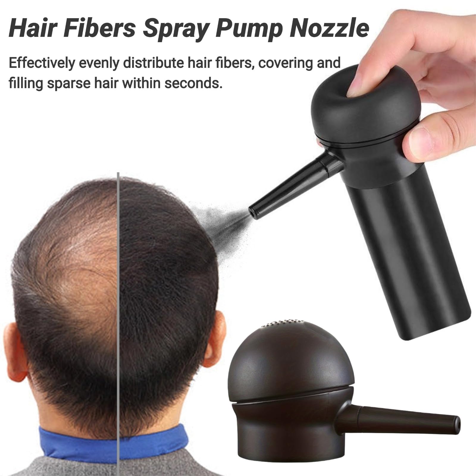 Hair Fibers Applicator Pump Nozzle, Hair Building Fibers Spray Applicator Pump Nozzle, Instantly Thicken Thinning or Balding Hair for Men and Women, Natural Hair Loss Concealer Tool