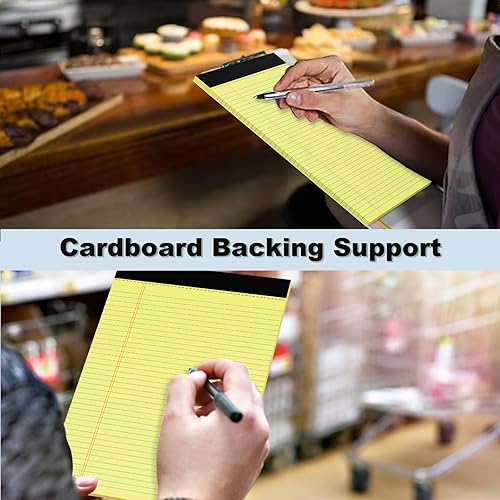 Miniatura 5 de Bloc de notas legales de alta calidad de 8.5 x 11.75 pulgadas, bloc de notas amarillas con rayas universitarias, papel rayado de 2.82 ozm, papel