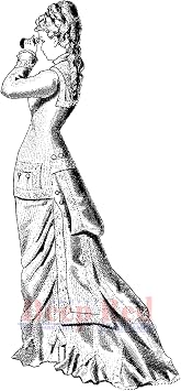 Victorian View Rubber Cling Stamp 1.6 x 3.3 inches