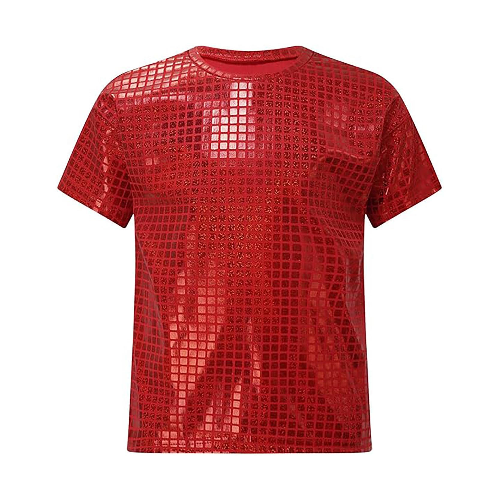 Top Lentejuelas Niñas Niños Camiseta Manga Corta Crop Top Deportivo Camiseta Brillante De Baile Latino Jazz Hiphop Disfraz Fiesta Actuación