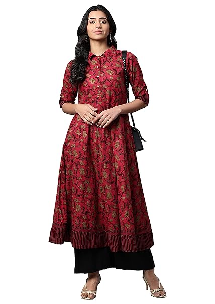 Yash Gallery Women's Cotton Relaxed Fit Anarkali Kurta