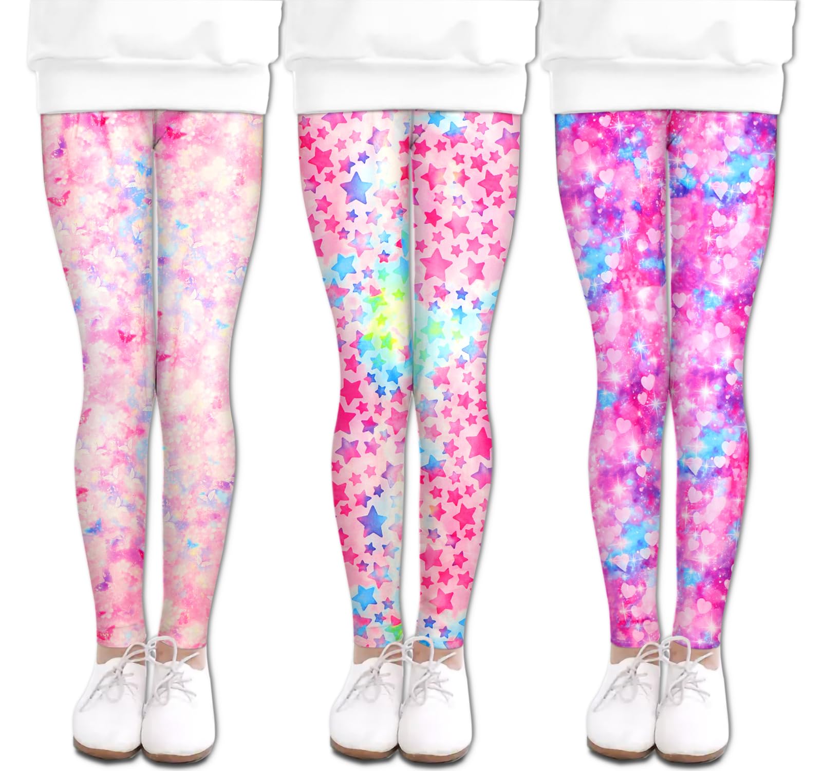 LUOUSE Girls' Leggings Full Length Comfy Pants Trousers 4-13 Years