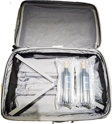 Miniatura 5 de Paquete de 6 protectores de botellas de vino para equipaje, cojín inflable reutilizable de burbujas de columna de aire, bolsas de viaje para envío