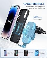 Vista 7 de CHGeek 15W Carga rápida Auto Sujeción Cargador de coche Soporte de teléfono Teléfono (Cyan)